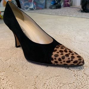 Martinez Valero Suede High Heel w/ Cheetah Detail